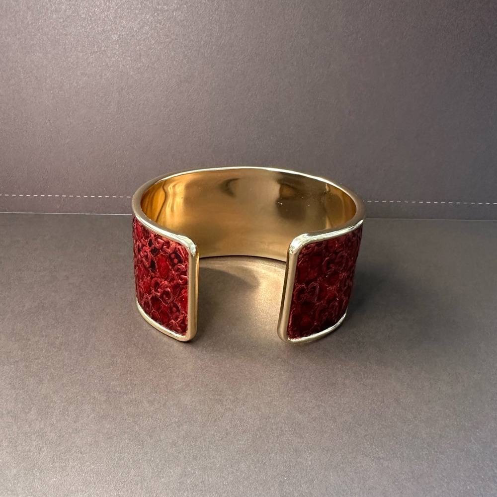 Gucci Red Python Micro Gg Upcycled Cuff - image 3